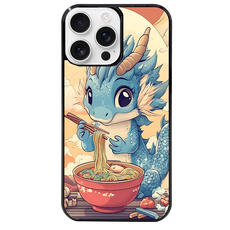 Coque noire taperso pour Iphone 16 16E PLUS MAX PRO avec motif dragon ramen 2 protection antichoc personnalisée