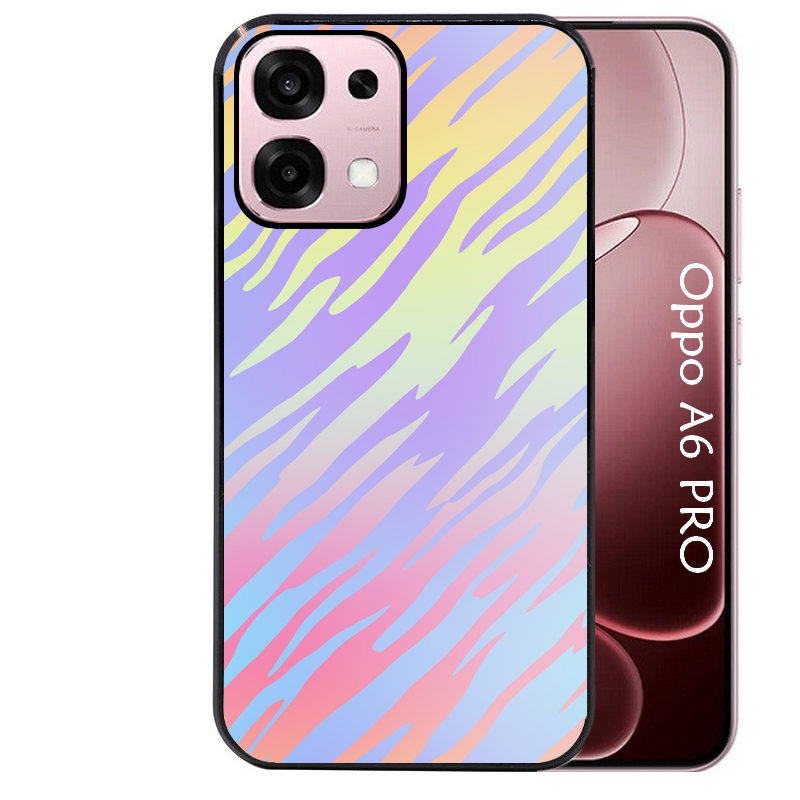 Coque noire taperso pour OPPO A6 PRO 4G et 5G avec motif zebre pastel protection antichoc personnalisée