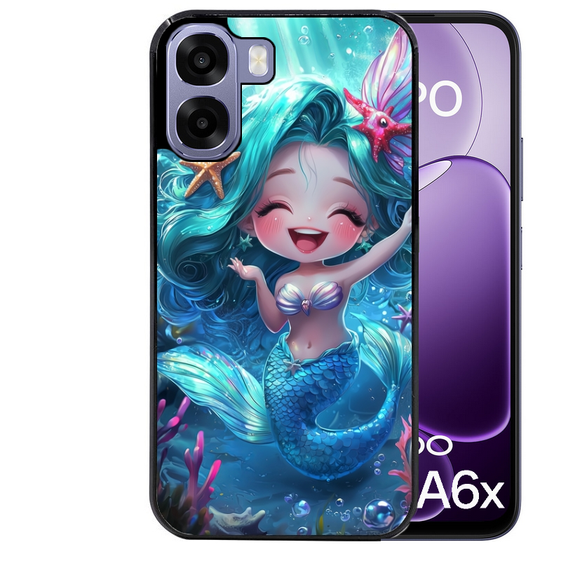 Coque noire taperso pour OPPO A6 A6X 4G et 5G avec motif sirene style anime protection antichoc personnalisée
