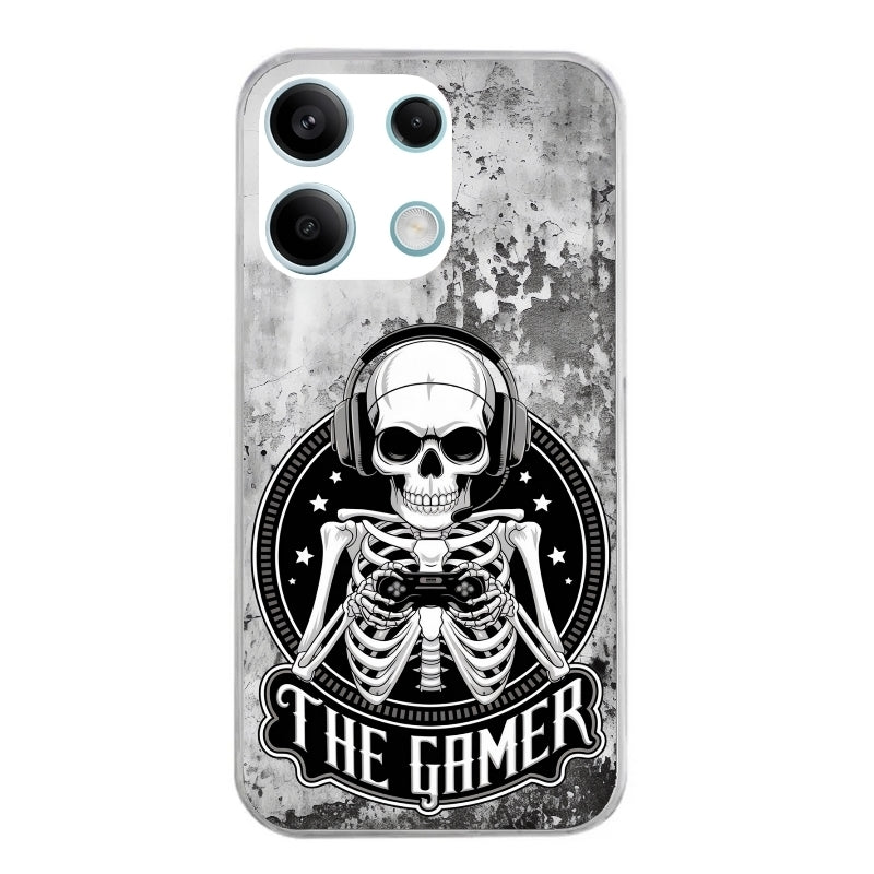 Coque taperso pour Redmi Note 13 4G 5G PRO avec motif tete de mort gamer beton protection antichoc personnalisée