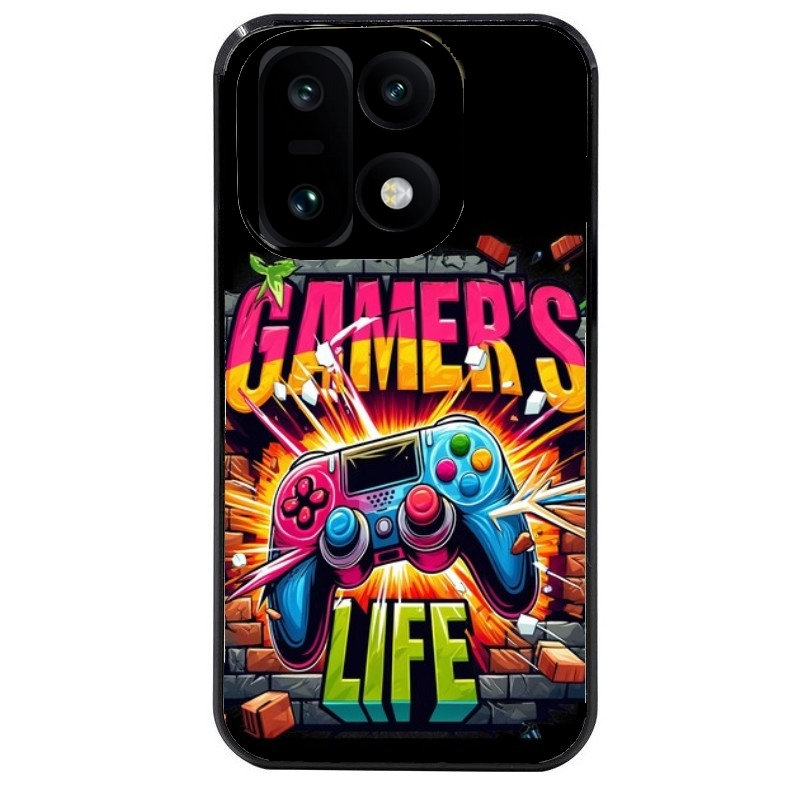 Coque noire taperso pour OnePlus 15 avec motif gamer life protection antichoc personnalisée