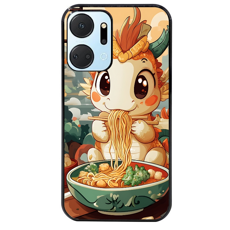Coque noire taperso pour Honor X7A avec motif dragon ramen 3 protection antichoc personnalisée