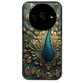 Coque noire taperso pour Redmi A3 avec motif paon mandala protection antichoc personnalisée