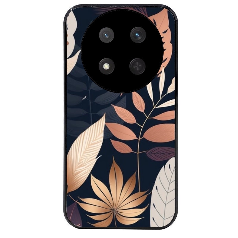Coque noire taperso pour Magic 7 LITE et PRO avec motif jungle et feuilles protection antichoc personnalisée