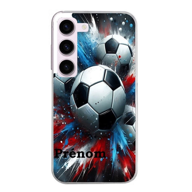 Coque taperso pour Galaxy A13 4G et 5G A23 A53 avec motif foot tricolore personnalisee protection antichoc personnalisée