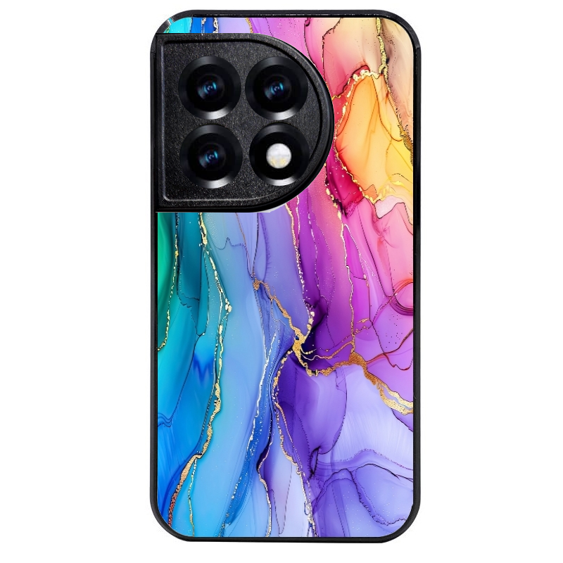 Coque noire taperso pour OnePlus 11 et 12 avec motif marbre tie dye protection antichoc personnalisée
