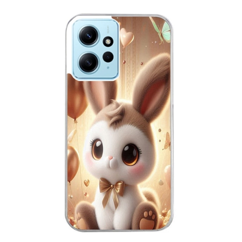 Coque taperso pour Redmi Note 12 4G 5G PRO 4G avec motif lapin ballon protection antichoc personnalisée