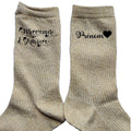 Chaussettes personnalisée paillettes doré motif marraine d'amour