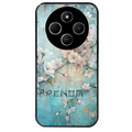 Coque noire taperso pour POCO C75 avec motif fleur sakura personnalisee protection antichoc personnalisée