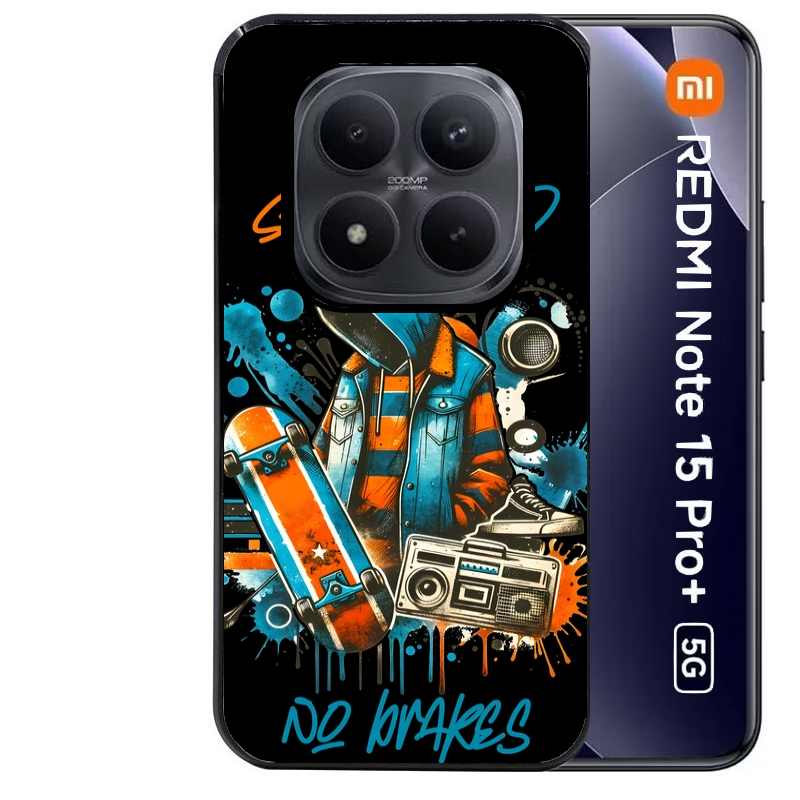 Coque noire taperso pour Redmi Note 15 et PRO PLUS 4G 5G avec motif skate board protection antichoc personnalisée