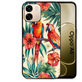 Coque noire taperso pour OPPO A6 A6X 4G et 5G avec motif perroquet et fleurs protection antichoc personnalisée