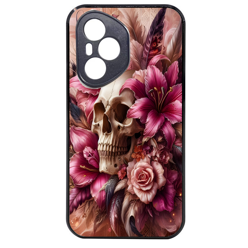 Coque noire taperso pour Honor 400 et Lite Pro Smart avec motif tete de mort skull plume protection antichoc personnalisée