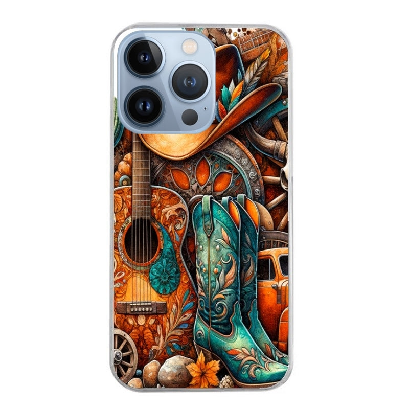 Coque taperso pour Iphone 11 et PRO PRO MAX avec motif cow boy et texas automne protection antichoc personnalisée
