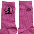 Chaussettes paillettes rose motif yoga namaste