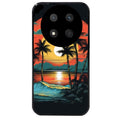 Coque noire taperso pour Magic 7 LITE et PRO avec motif hawaii palmier protection antichoc personnalisée