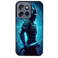 Coque noire taperso pour Moto Edge 60 et Neo Fusion Pro avec motif samourai bleu protection antichoc personnalisée