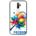 Coque noire taperso pour OPPO A5 A9 2020 avec motif tennis raquette personnalisee protection antichoc personnalisée