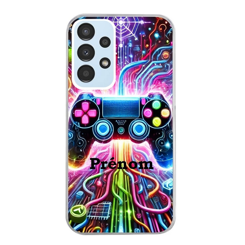 Coque taperso pour Galaxy A13 4G et 5G A23 A53 avec motif gamer electro personnalisee protection antichoc personnalisée