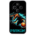 Coque noire taperso pour POCO C75 avec motif basket et dino personnalisee protection antichoc personnalisée