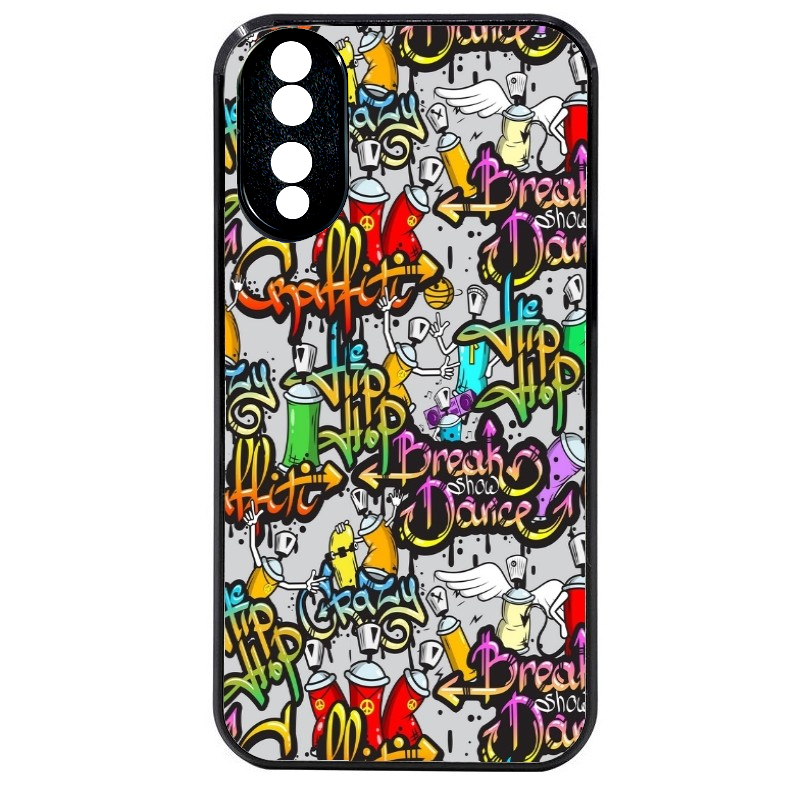 Coque noire taperso pour Honor 70 LITE 90 et LITE avec motif tag et graffiti protection antichoc personnalisée