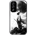 Coque noire taperso pour OnePlus Nord 5 avec motif samourai et lune protection antichoc personnalisée