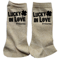 Chaussettes personnalisées paillettes doré motif love lucky