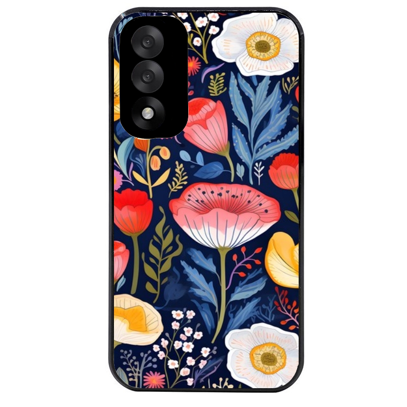 Coque noire taperso pour OnePlus Nord 5 avec motif fleur coquelicot protection antichoc personnalisée