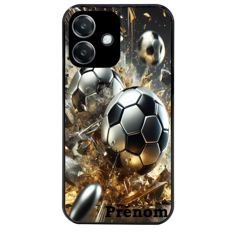 Coque noire taperso pour OPPO A40 avec motif foot metal personnalisee protection antichoc personnalisée