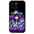 Coque noire taperso pour Honor X8 5G avec motif anime manga et love protection antichoc personnalisée