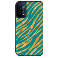 Coque noire taperso pour OPPO A54 et A74 5G avec motif zebre vert protection antichoc personnalisée