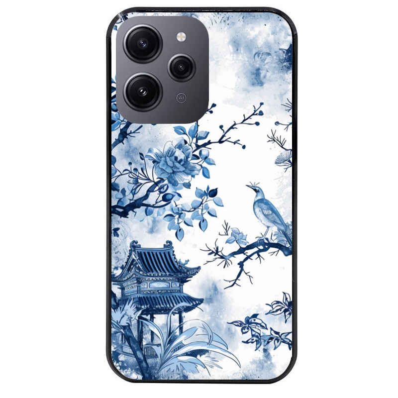 Coque noire taperso pour Redmi 12 4G et 5G avec motif japan art protection antichoc personnalisée
