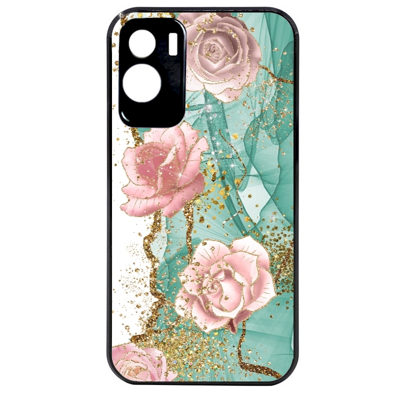 Coque noire taperso pour Honor 70 LITE 90 et LITE avec motif marbre fleur turquoise protection antichoc personnalisée