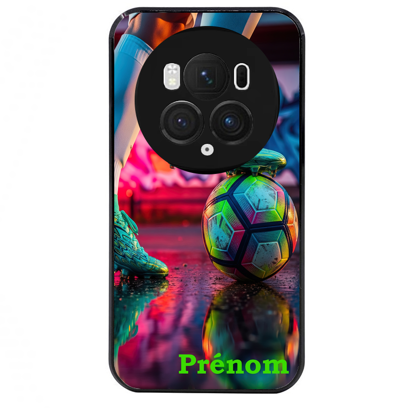 Coque noire taperso pour Magic 5 6 LITE et PRO avec motif foot controle personnalisee protection antichoc personnalisée