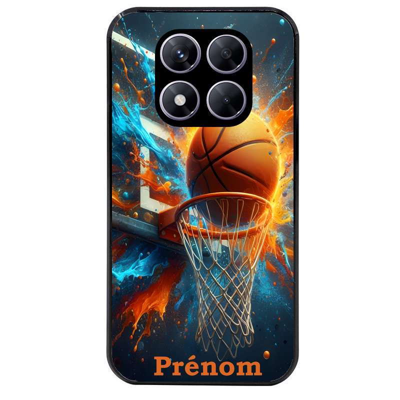 Coque noire taperso pour Redmi Note 14 et PRO PLUS 4G 5G avec motif basket ball color personnalise protection antichoc personnalisée