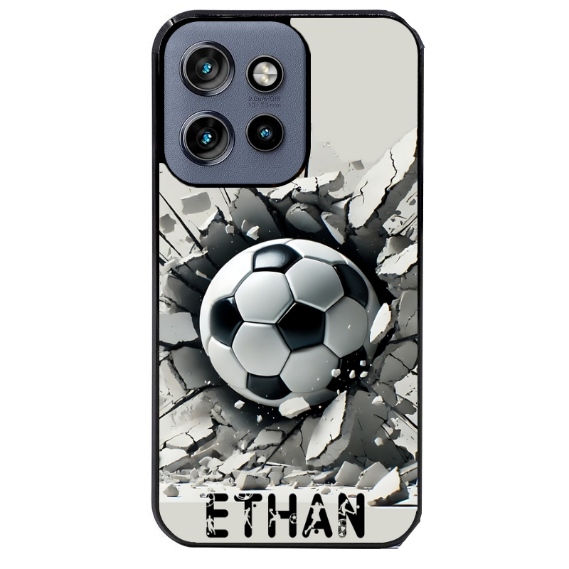Coque noire taperso pour Moto Edge 60 et Neo Fusion Pro avec motif foot beton personnalisee protection antichoc personnalisée
