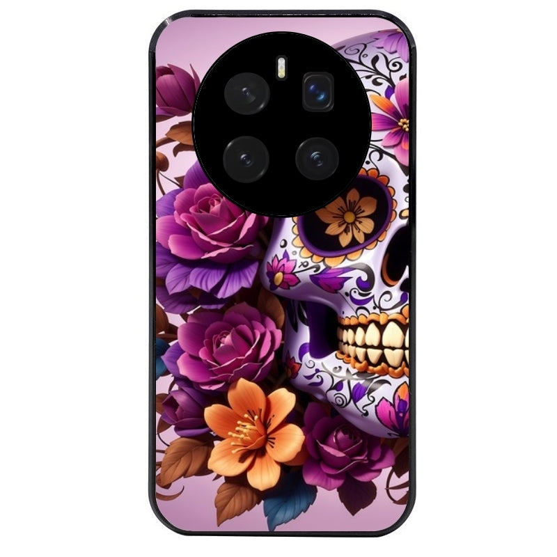 Coque noire taperso pour Magic 7 LITE et PRO avec motif tete de mort calavera violette protection antichoc personnalisée