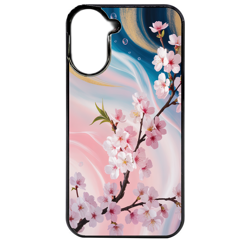 Coque noire taperso pour Redmi A5 4G avec motif marbre fleur cerisier protection antichoc personnalisée