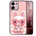 Coque noire taperso pour OPPO A6 PRO 4G et 5G avec motif lapin lunettes personnalisee protection antichoc personnalisée