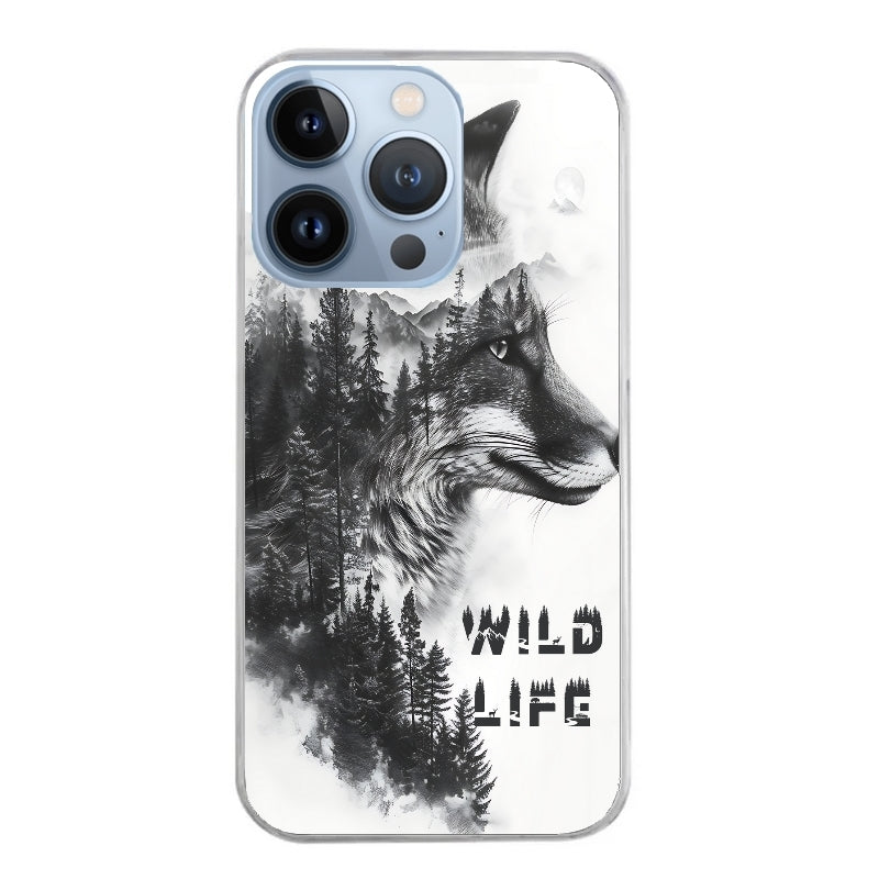 Coque taperso pour Iphone 14 et PRO PLUS PRO MAX avec motif renard fox wild protection antichoc personnalisée