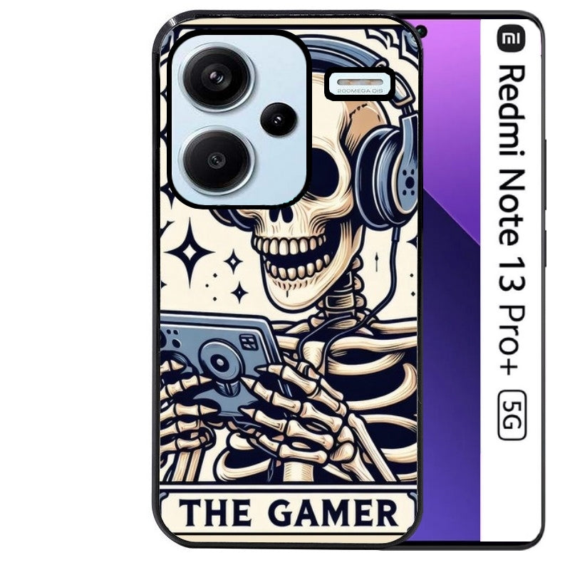 Coque noire taperso pour Redmi Note 13 PRO PLUS 5G avec motif mort gamer protection antichoc personnalisée