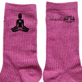 Chaussettes paillettes rose motif bouddha namaste