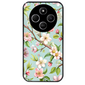 Coque noire taperso pour POCO C75 avec motif fleur de printemps protection antichoc personnalisée