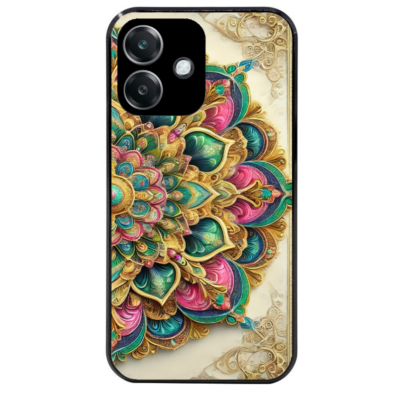 Coque noire taperso pour OPPO A40 avec motif mandala 3 protection antichoc personnalisée