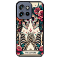 Coque noire taperso pour Moto Edge 60 et Neo Fusion Pro avec motif tete de mort lovers protection antichoc personnalisée
