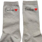 Chaussettes paillettes crème motif boudeuse