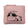 Porte monnaie personnalisé motif licorne paresseuse rose clair en feutrine en feutrine