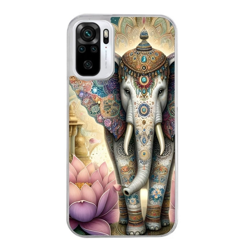 Coque taperso pour Redmi Note 10 4G 5G PRO 10S avec motif elephant et lotus protection antichoc personnalisée
