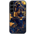 Coque noire taperso pour galaxy A06 A16 A26 A36 A56 avec motif tigre et fleur protection antichoc personnalisée