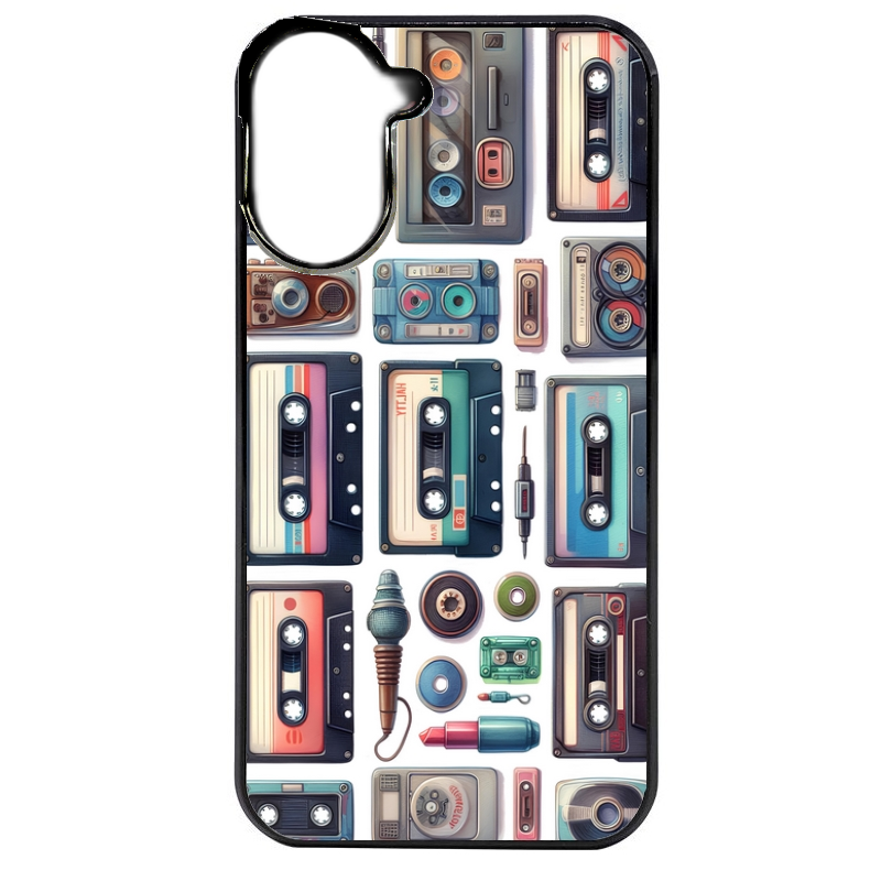 Coque noire taperso pour POCO C71 4G avec motif cassette multi protection antichoc personnalisée