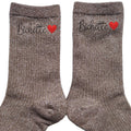 Chaussettes paillettes bronze motif bichette